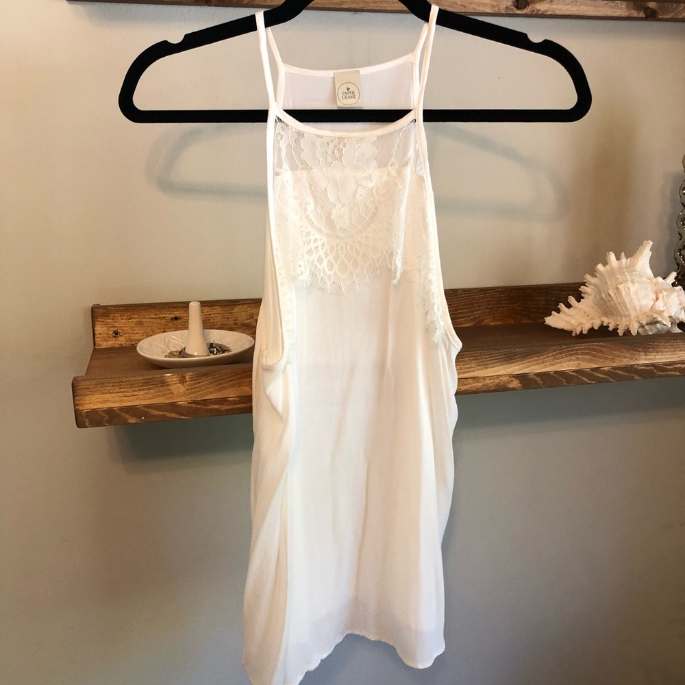 White tank with lace